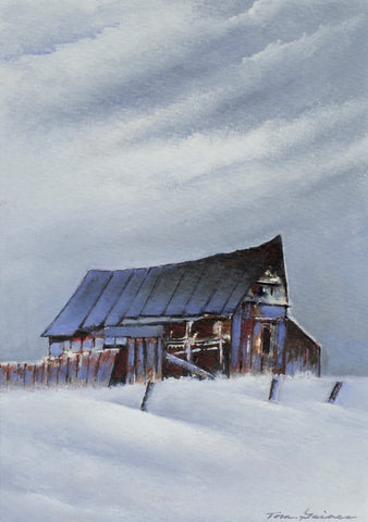 An Old Barn in the Grip of Winter